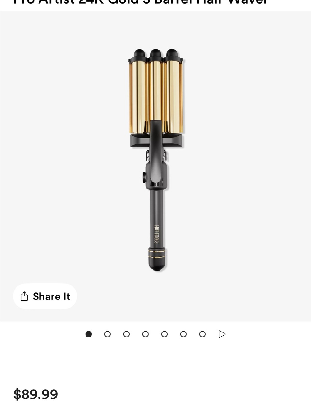 T3 Artist 24K Gold 3-Barrel Hair Waver - Gold